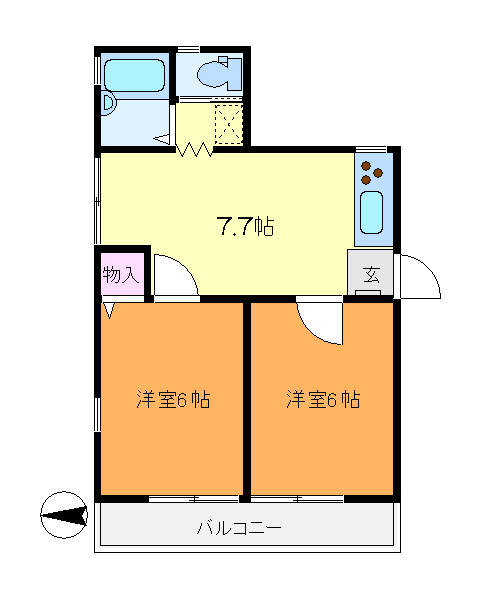 コーポ若葉（小田） 間取り