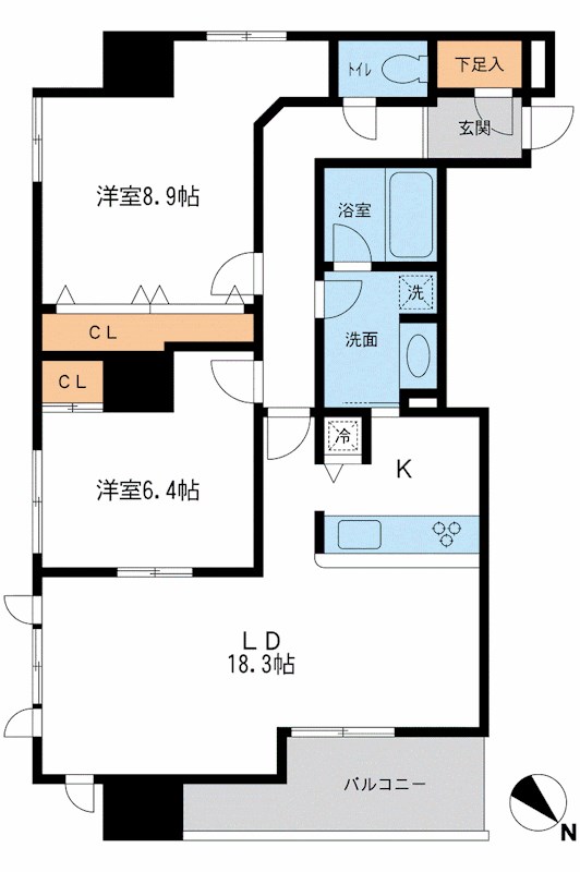 メトロタワー山下町 1703号室 間取り