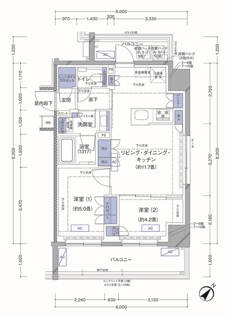 ラティエラ横濱大通り公園 307号室 間取り