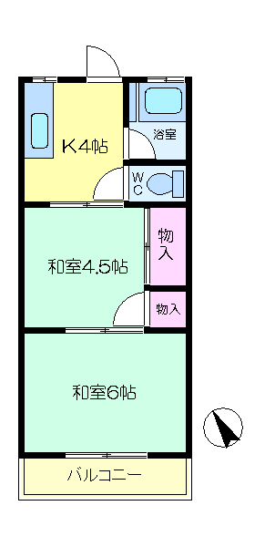 岡村ハイツ 205号室 間取り