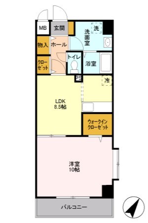 SOLARE横浜 101号室 間取り