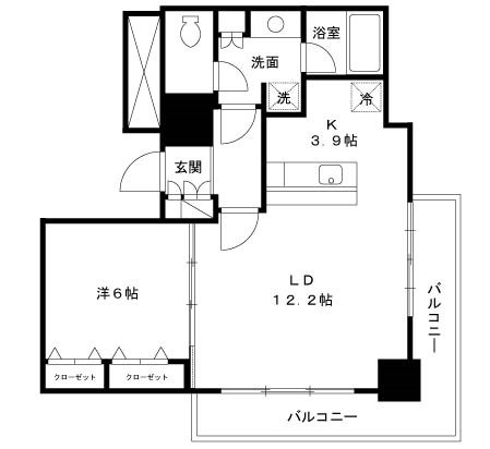 パシフィックロイヤルコートみなとみらいオーシャンタワー 1112号室 間取り