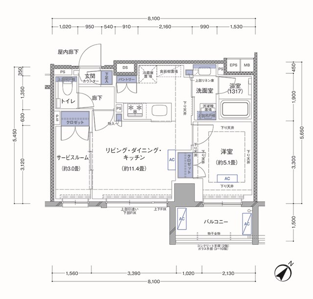 ラティエラ横濱大通り公園 506号室 間取り