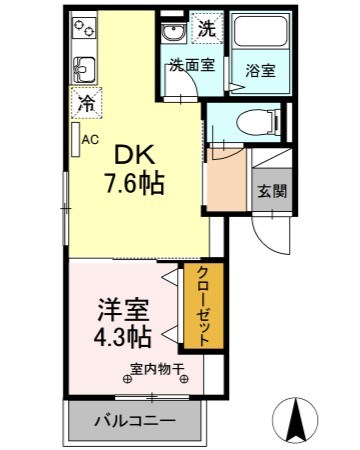 サニーフラットＦ 201号室 間取り