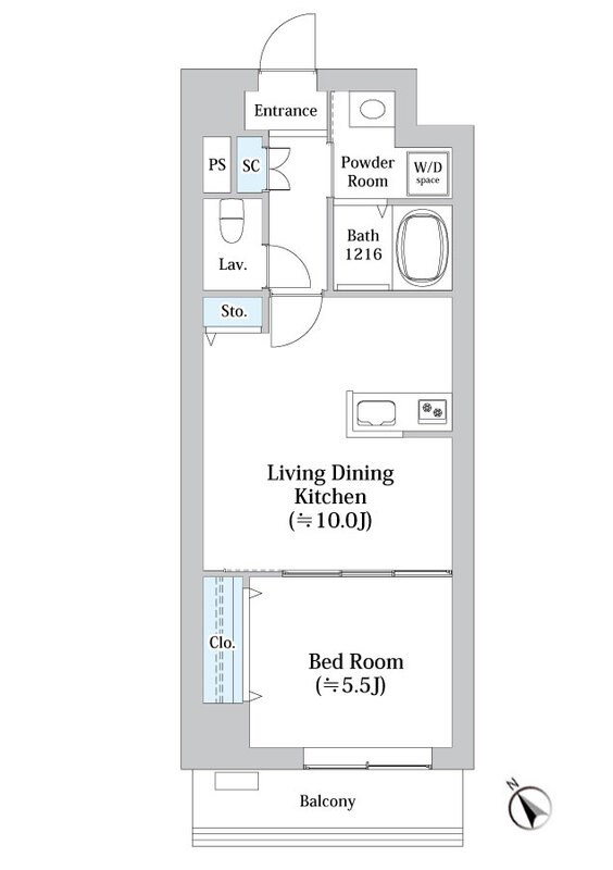 ベイアズール関内 902号室 間取り