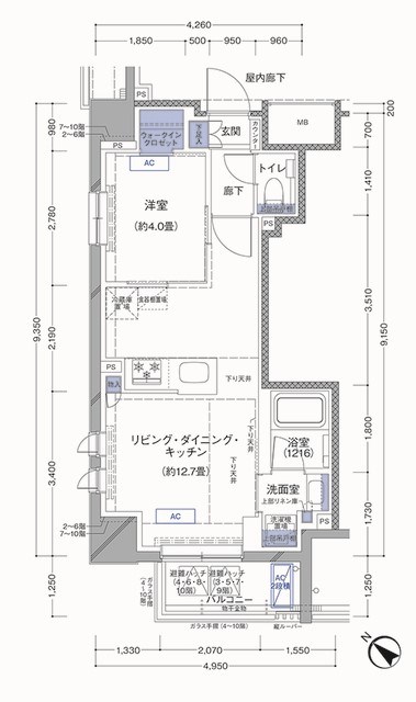 ラティエラ横濱大通り公園 201号室 間取り