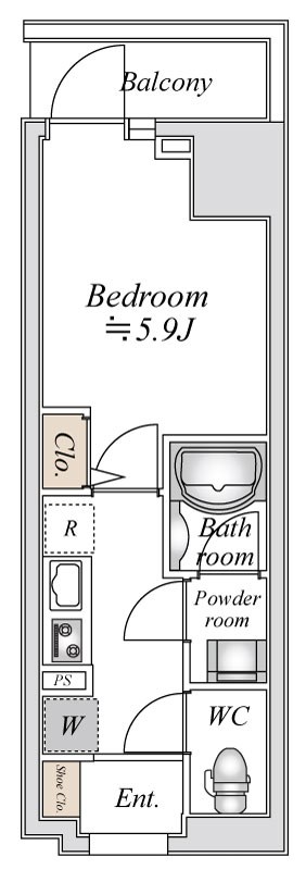 BandoubashiRentalApartment 201号室 間取り