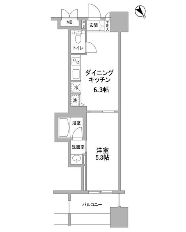 パークフラッツ横濱公園 209号室 間取り