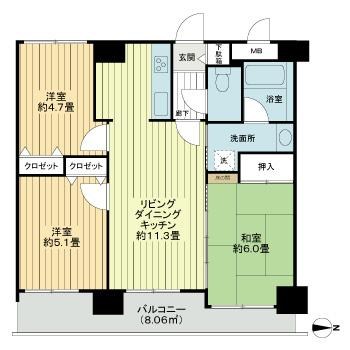 桜木町三和プラザシティー 402号室 間取り