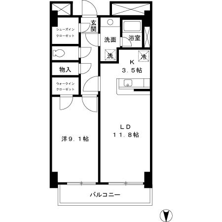 パシフィックロイヤルコートみなとみらいアーバンタワー 2003号室 間取り