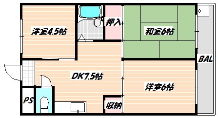 サンパレス宝  間取り図