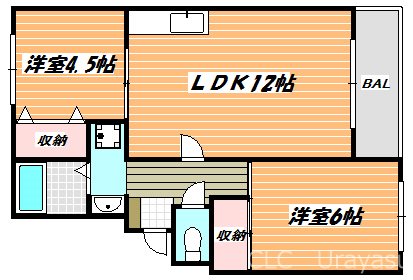 ファミール日の出Ｂ棟   間取り図