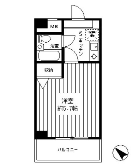 シャルム白楽 206号室 間取り