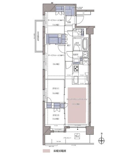 ディームス横濱青木町 402号室 間取り