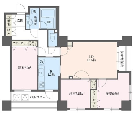 ドゥーエ横浜駅前 1609号室 間取り