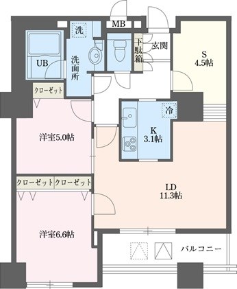 ドゥーエ横浜駅前 1804号室 間取り