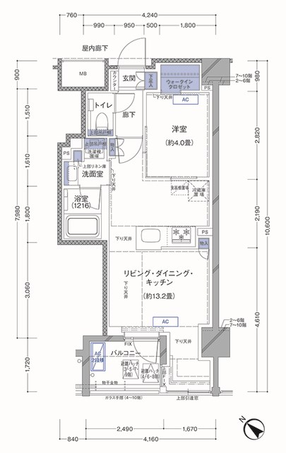 ラティエラ横濱大通り公園 702号室 間取り