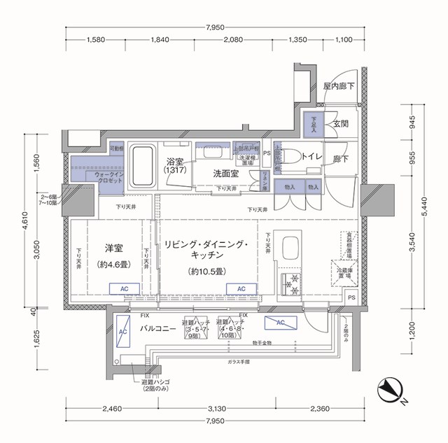 ラティエラ横濱大通り公園 608号室 間取り