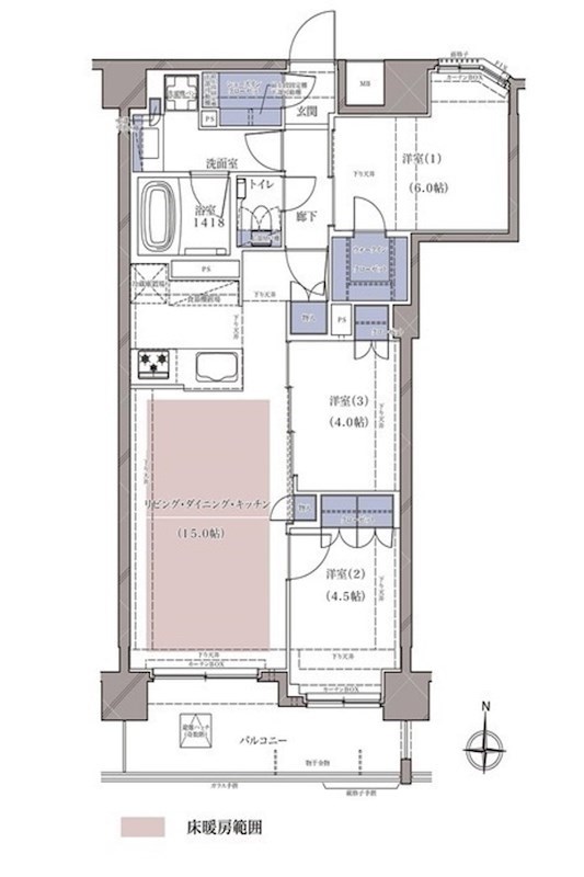 ディームス横濱青木町 603号室 間取り