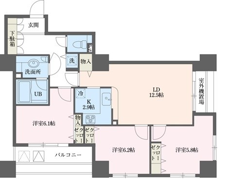 ドゥーエ横浜駅前 713号室 間取り