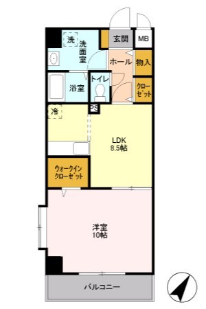 SOLARE横浜 308号室 間取り