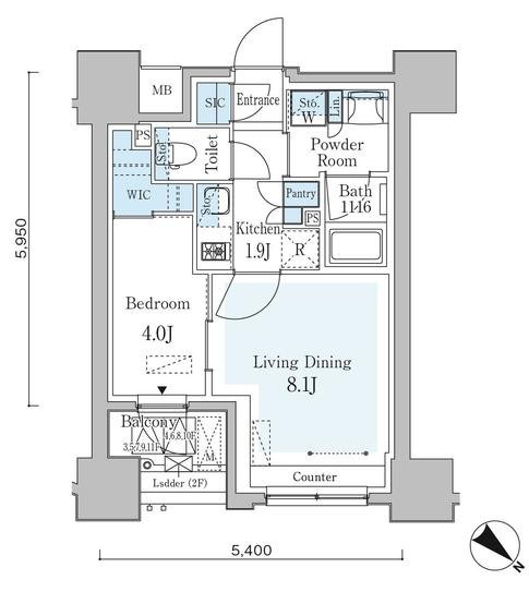 GRAN　PASEO横濱関内PREMIUM 405号室 間取り