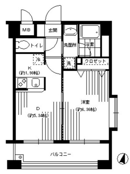 パークヒル三ッ沢 401号室 間取り