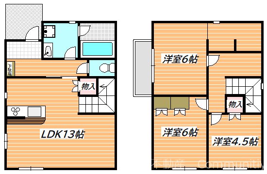 市川市香取1丁目戸建貸家 間取り図