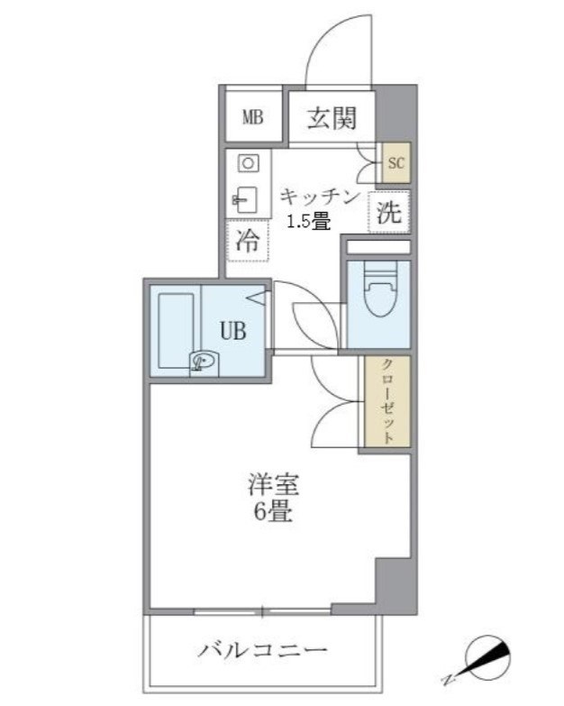 ＫＤＸレジデンス横浜関内 803号室 間取り