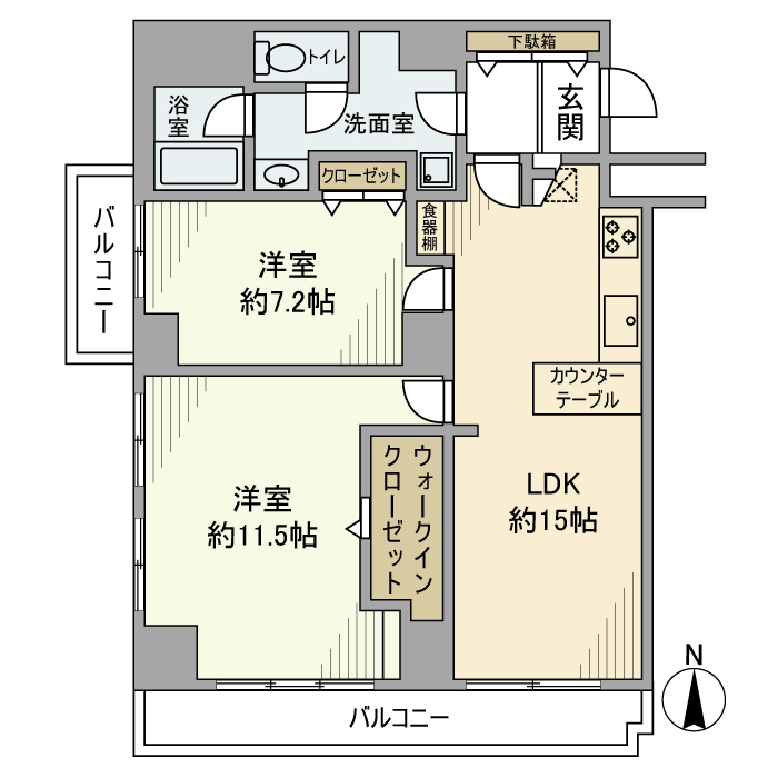 1002号室 間取り