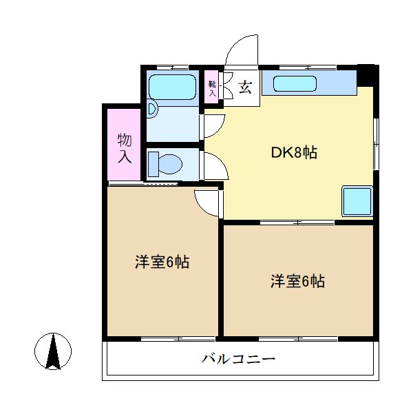 第２むさしマンション 303号室 間取り