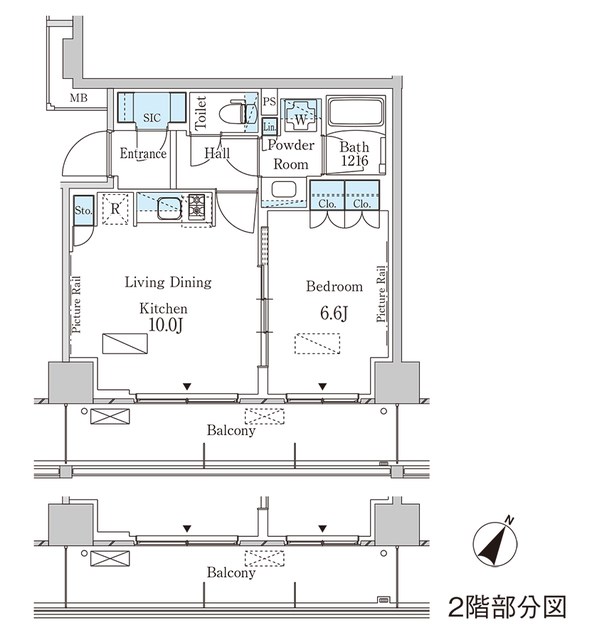 パークアクシス横濱大通り公園 904号室 間取り