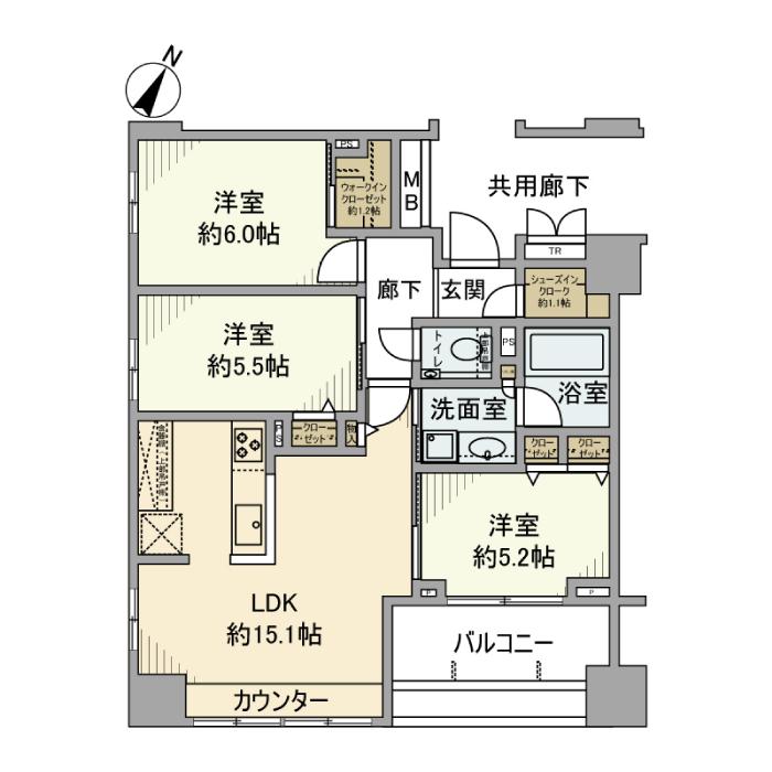 ディアスタ横濱中央 1002号室 間取り