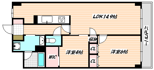 オチェアーノ南行徳 間取り図