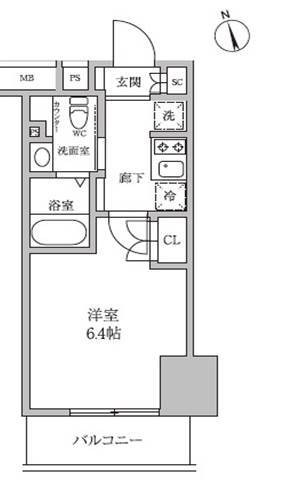 レジディア蒲田Ⅳ 間取り