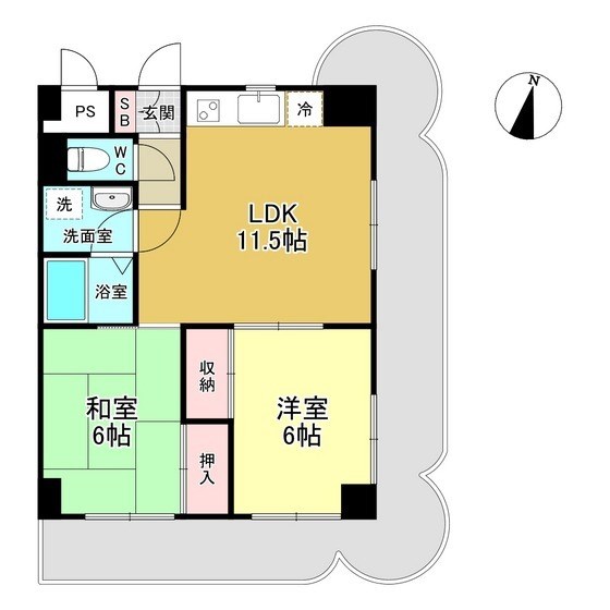 ロイヤルフラット野毛山壱番館 501号室 間取り