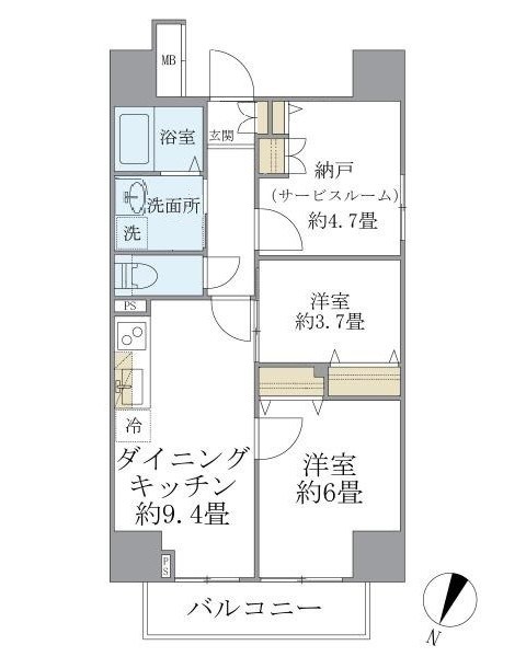D's　VARIE阪東橋レジデンス 402号室 間取り