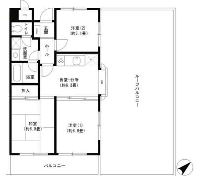 ベイシティメゾン石川町 505号室 間取り