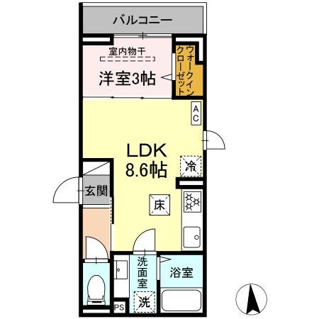 D　Paina　東門前 間取り
