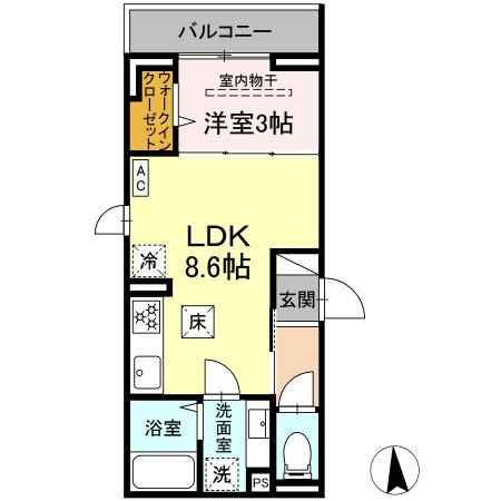 D　Paina　東門前 間取り