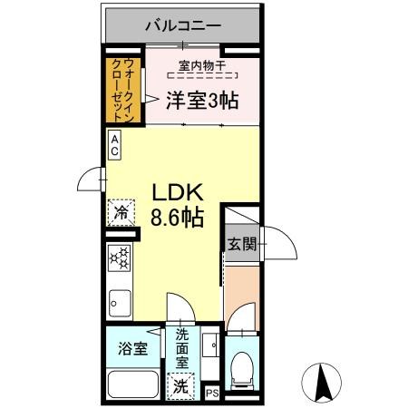 D　Paina　東門前 間取り