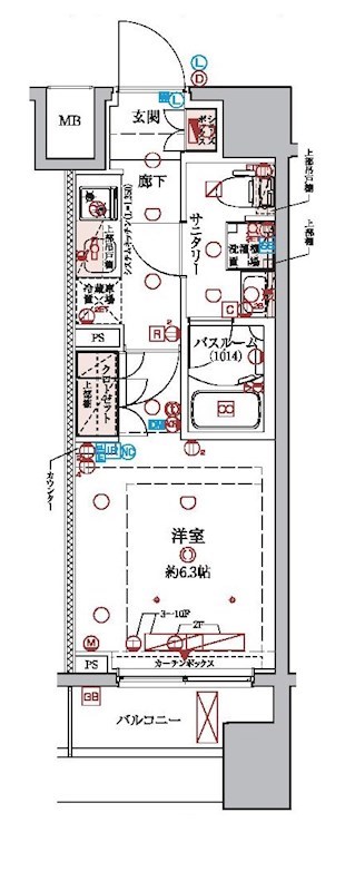 ラクラス横浜 705号室 間取り