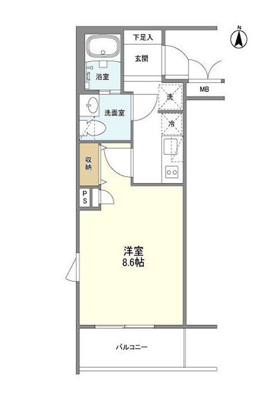 ラティエラ横濱六角橋 301号室 間取り