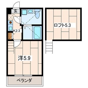 Les Ailes Ⅵ 107号室 間取り