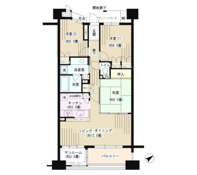 パークホームズ東神奈川ステーションアリーナ 304号室 間取り