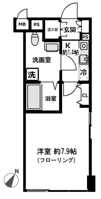 ラビバーレ阪東橋 804号室 間取り
