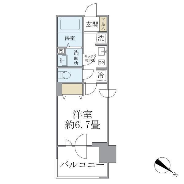 フェルモ横浜桜木町 410号室 間取り