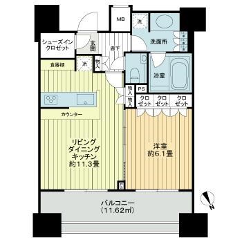 プレシエ横濱馬車道 506号室 間取り