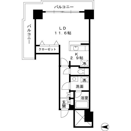 パシフィックロイヤルコートみなとみらいアーバンタワー 1501号室 間取り