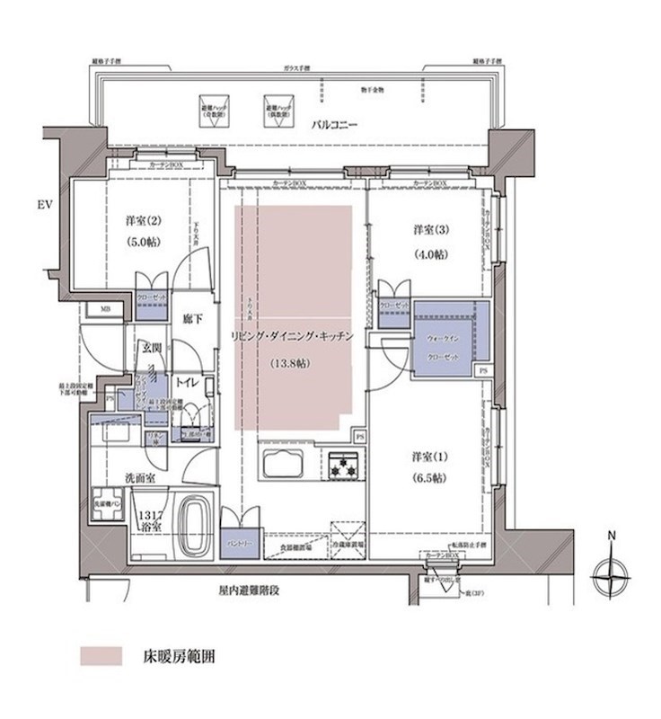 ディームス横濱青木町 607号室 間取り